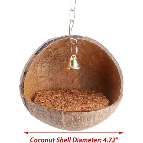 Natural Coconut Shell Bird Nest House Bed Breeding Nesting Anti Pecking