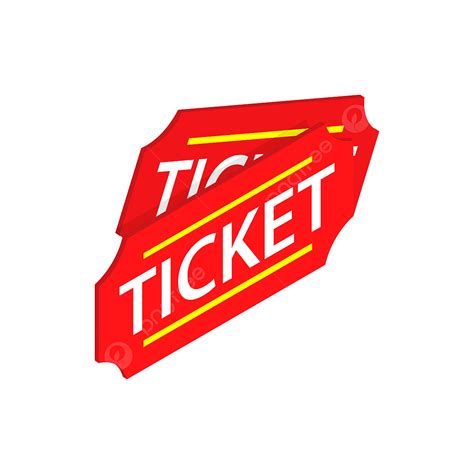 Two Tickets Clipart Png Images Two Red Tickets Icon Isometric D Style