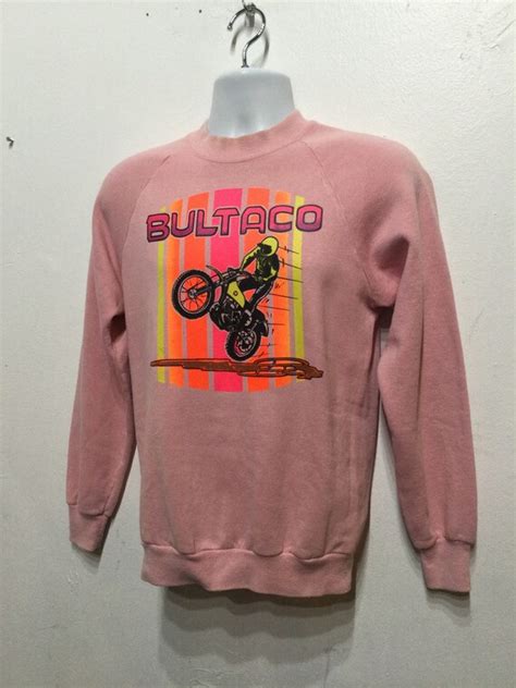 Vintage 1970s Motorcycle Bultaco Decal Sweatshirt Gem