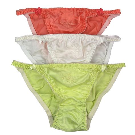 Lot 3 Silk Women S String Bikinis Panties Solid Tanga Bikini Panty Paradise Silk