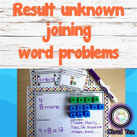 Result Unknown Joining Word Problem Task Cards Made By Teachers