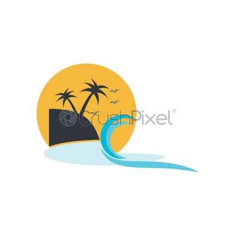 Palm Tree Summer Logo Stock Vector 3861536 Crushpixel
