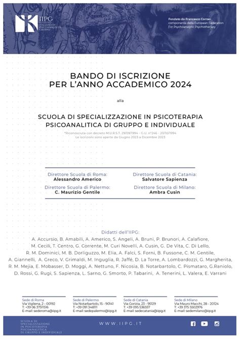 IIPG NAZIONALE 2024 BANDO DISCRIZIONE ALLA SCUOLA DI SPECIALIZZAZIONE