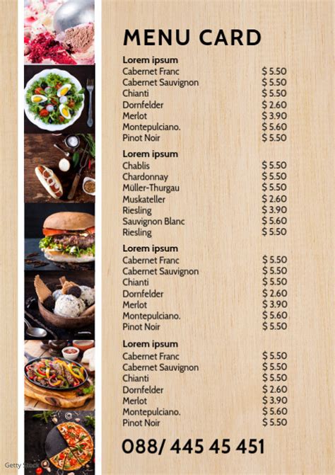 Menu Card Restaurant Template Price List | PosterMyWall