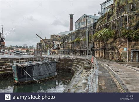 Abandoned Industrial Buildings At The Cockatoo Island Dockyard Near Sydney Used For