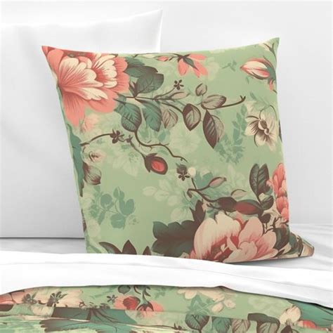 Rococo Design Floral Euro Pillow Sham Spoonflower