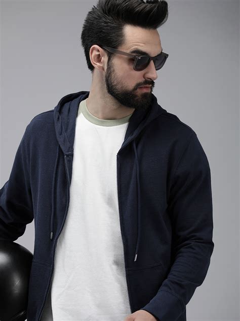 Buy Roadster Men Navy Blue Solid Hooded Sweatshirt Sweatshirts For Men 20441978 Myntra