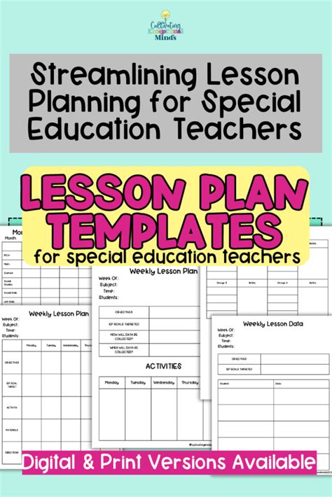 The Power Of Special Education Lesson Plan Template • Cultivating Exceptional Minds