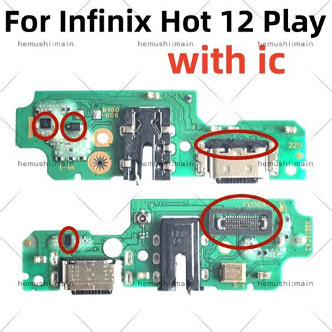 USB Charging Charger Port Board For Infinix Hot 12 Play X6816 X6816C Mainboard Flex USB Port
