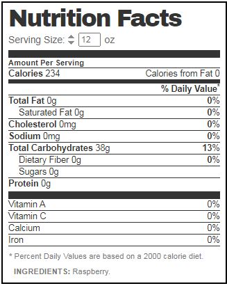 Smirnoff Ice Raspberry Nutrition Facts