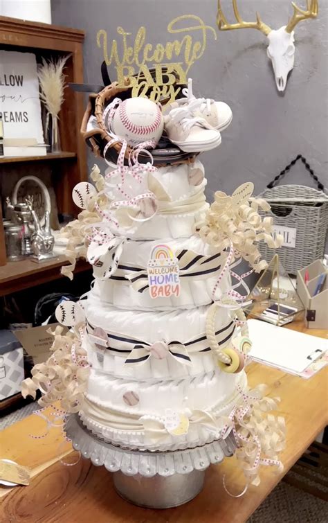 Baby Shower Diaper Cake By Granbury Blooms Florist In Granbury Tx