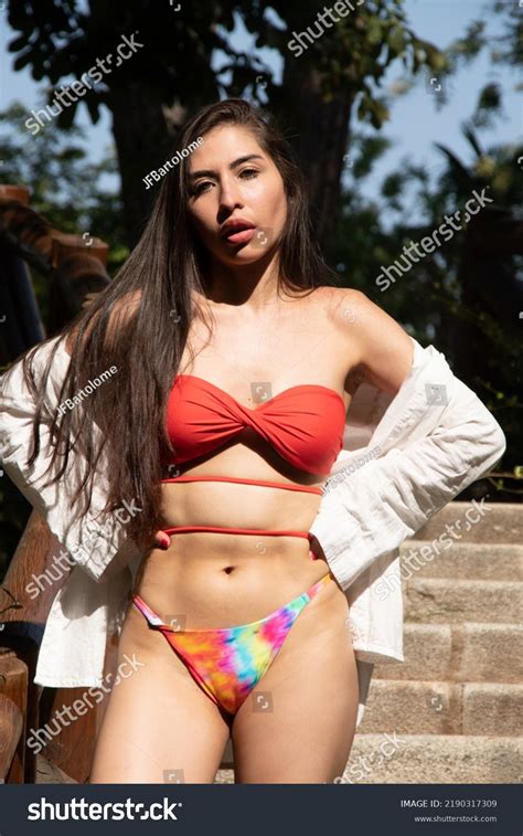 Venezuelan Brunette Girl Bikini Park Stock Photo 2190317309 Shutterstock