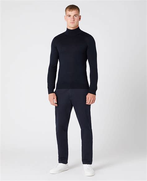 Slim Fit Merino Wool Blend Turtle Neck