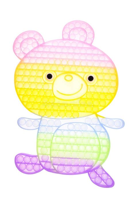 Pop it Silicone Rainbow Anti-stress Toy Isolated on White Background ...