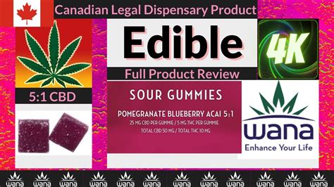 Wana Pomegranate Blueberry Açai 5 1 Cbd Thc Infused Sour Gummies Review Edible Infused Youtube