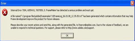 Using Windows Xp Os And Recently Showing Internal Error Message