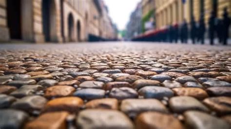 Urban Texture Beautiful Cobblestone Stone Pavement In The City