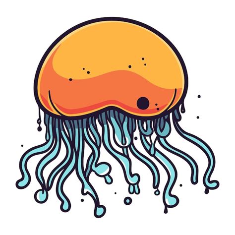 Premium Vector Jellyfish Vector Illustration Of A Cute Cartoon Jellyfish