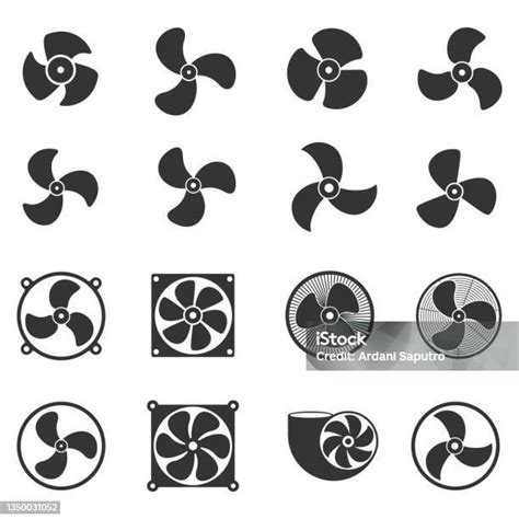 Collection Of Fan Icon Symbols Isolated On A White Background Vector