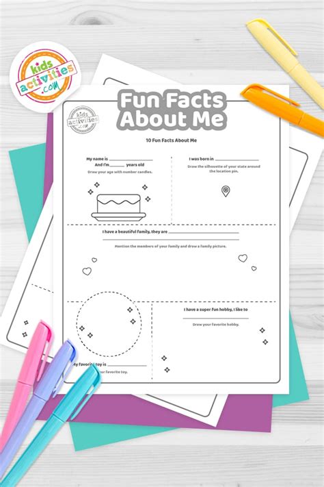 Fun Facts About Me Coloring Pages Kids Activities Blog