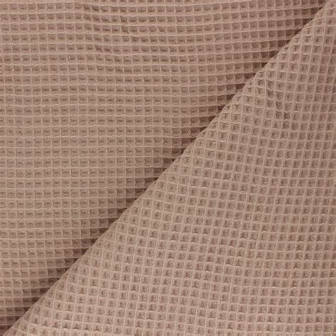 Tissu Ponge Oeko Tex Piqu De Coton Nid D Abeille Beige