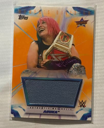 Asuka Topps Women S Division Wwe Mat Relic Card Orange