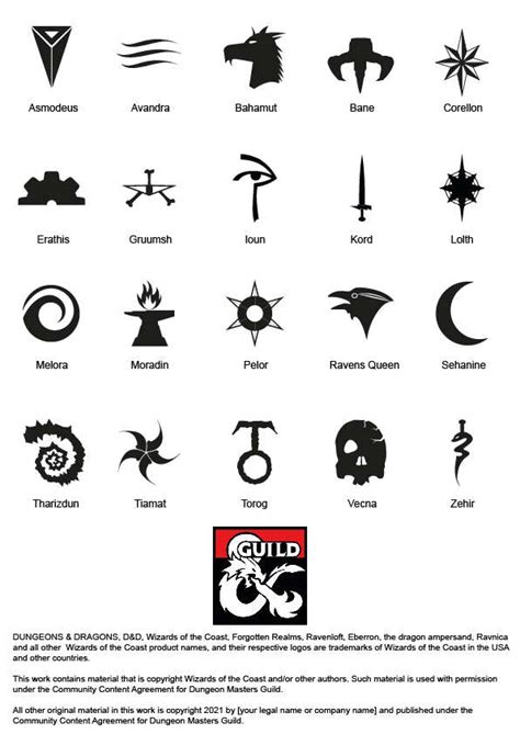 Dawn War Deities Symbols Dungeon Masters Guild Dungeon Masters Guild