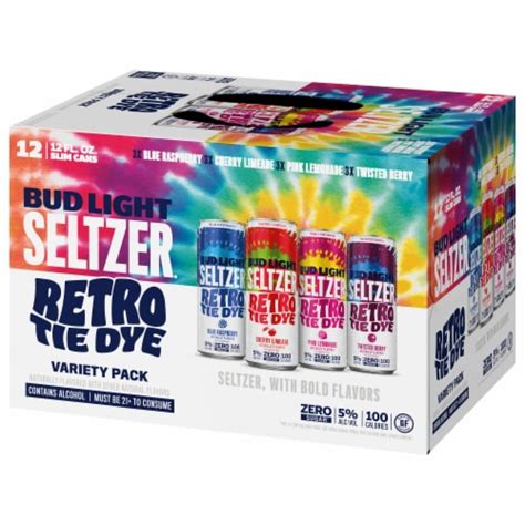 Bud Light Hard Seltzer Gluten Free Retro Tie Dye Variety Pack 12 Pk