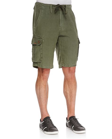 Lyst True Religion Recon Linen Cargo Shorts In Green For Men