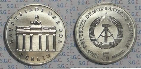 DDR 5 Mark 1985 A Brandenburger Tor Stgl Export MA Shops