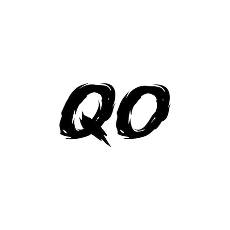 Qo Monogramme Logo Design Lettre Texte Nom Symbole Monochrome Logotype