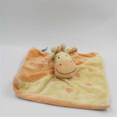 Doudou Plat Girafe Jaune Orange MOTS D ENFANTS