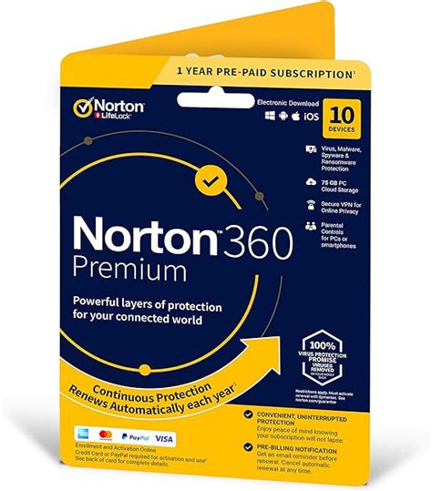 Norton 360 Premium 2023 10 Devices 1 Year With Automatic Renewal