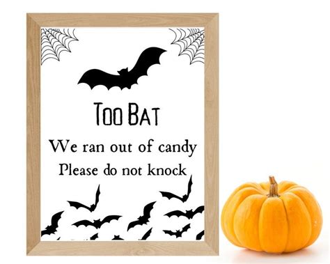 Printable Halloween No Candy Sign No More Candy Door Sign Etsy