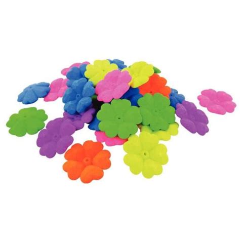 Perles Fleurs Fluo Mat Assorties Sachet De