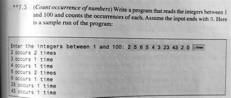 Java Code Required Count Occurrence Of Numbers Write A Program That