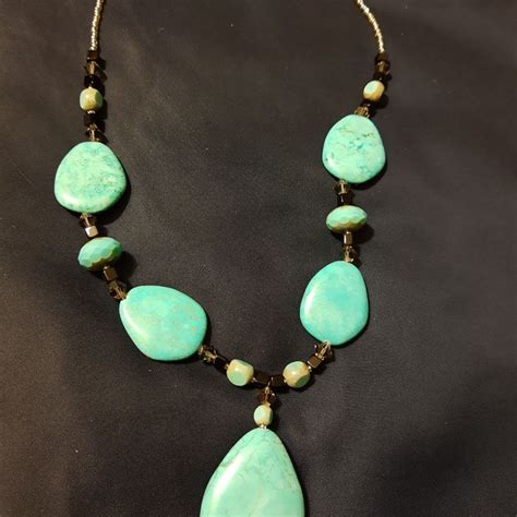 Genuine Teardrop Turquoise Necklace In 2024 Long Beaded Necklace