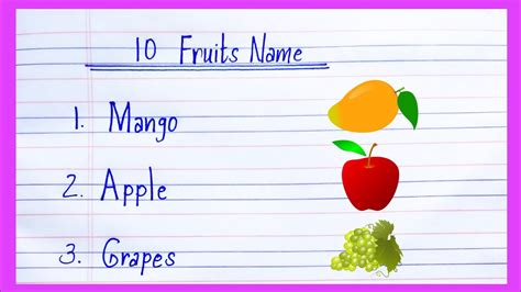 10 Fruits name | Fruits Name In English | Fruits name | falon ke naam ...