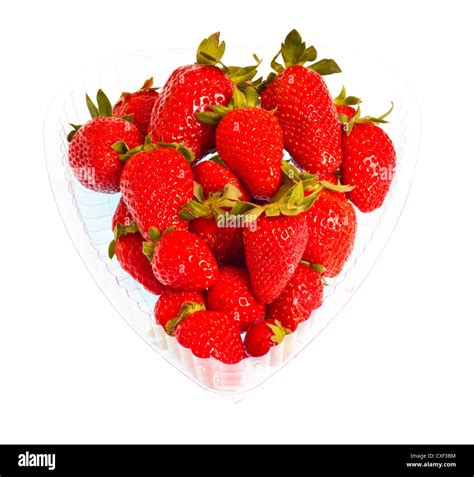 Strawberries In Heart Shaped Pack Stock Photo Alamy