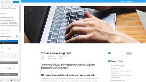 How To Set Up A Premade Single Blog Post Template With The Wordpress