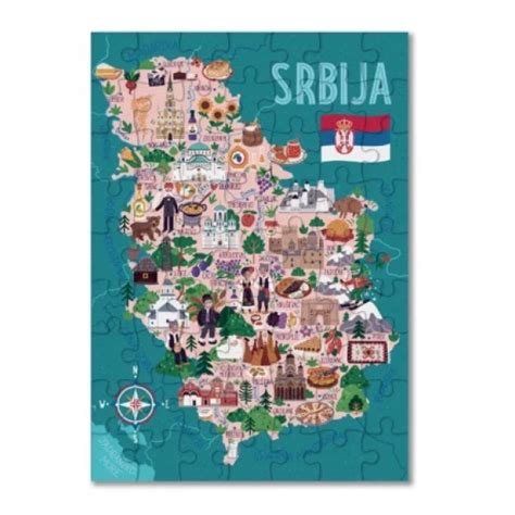 PUZZLE Piktografska Mapa Srbije Latinica MAMUT