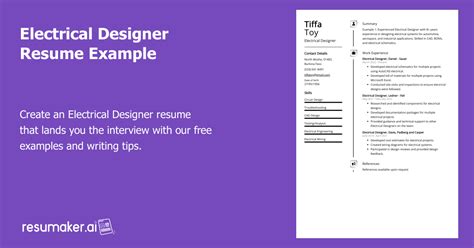 Electrical Designer Resume Example (Free Guide)