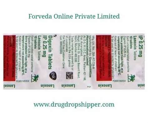 Dixin Lanoxin Digoxin 0 25mg Tablet 10 Tablets Prescription At Rs 13