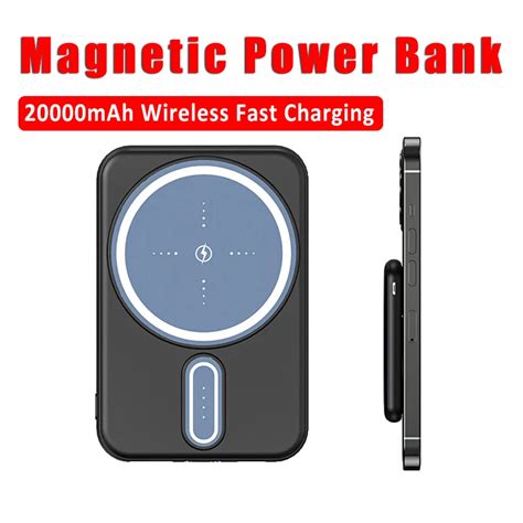 20000mah mini magnético power bank sem fio carregamento rápido