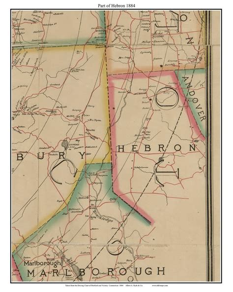 Hebron Part of 1884 Old Town Map With Homeowner Names - Etsy