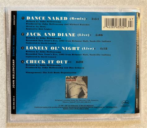 JOHN MELLENCAMP Dance Naked 4 Track CD Single 1994 Release EBay