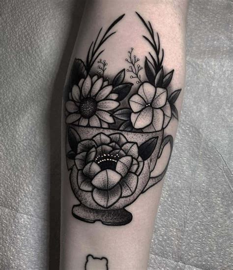 Top Best Teacup Tattoo Ideas Inspiration Guide Leg Tattoos