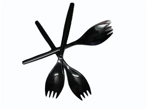 Size Mm Paras Black Disposable Plastic Spork For Home At Rs