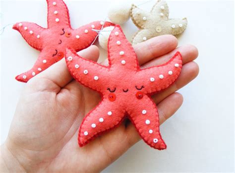 Pdf Pattern Starfish Mobile Felt Ornaments Easy Sewing