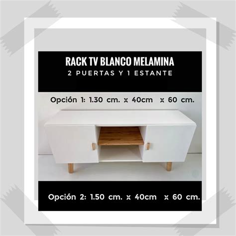 Rack Para Tv Melamina Blanca